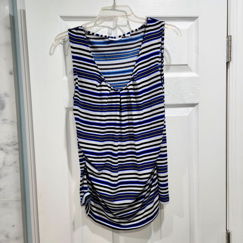 NEW YORK COMPANY Blouse | Striped | Rouched on Sides | Tummy disguise | Comfy